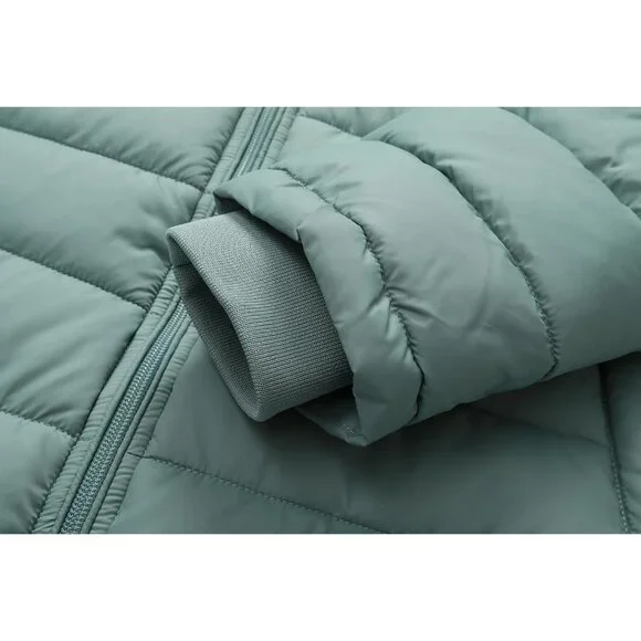 Women's Light Green Waterproof Long Down Jacket,warm Winter Hooded Puffer Coat